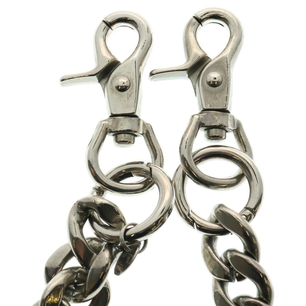 Jieda(ジエダ) ×久遠 別注 WIDE WALLET CHAIN クオン ワイドウォレットチェーン 2クリップ クラシックウォレットチェーン シルバー