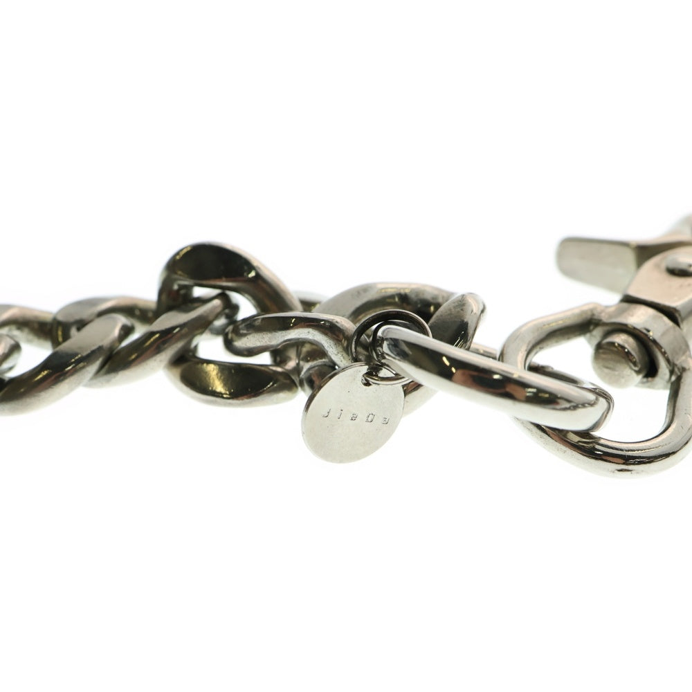 Jieda(ジエダ) ×久遠 別注 WIDE WALLET CHAIN クオン ワイドウォレットチェーン 2クリップ クラシックウォレットチェーン シルバー