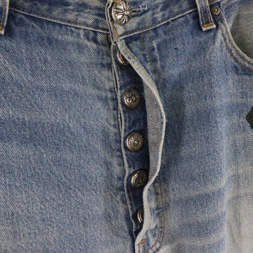 CHROME HEARTS(クロムハーツ) LEVI'S U VNTG JEAN BLU/RED TAB リーバイス 501 クロスパッチ付きボタンフライデニムパンツ ブルー