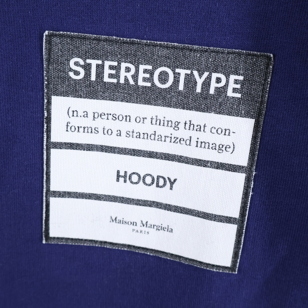 Maison Margiela 14(メゾンマルジェラ) 20SS Stereotype Hoodie ステレオタイプ プルオーバースウェットパーカー フーディー ネイビー S50GU0132 S25443