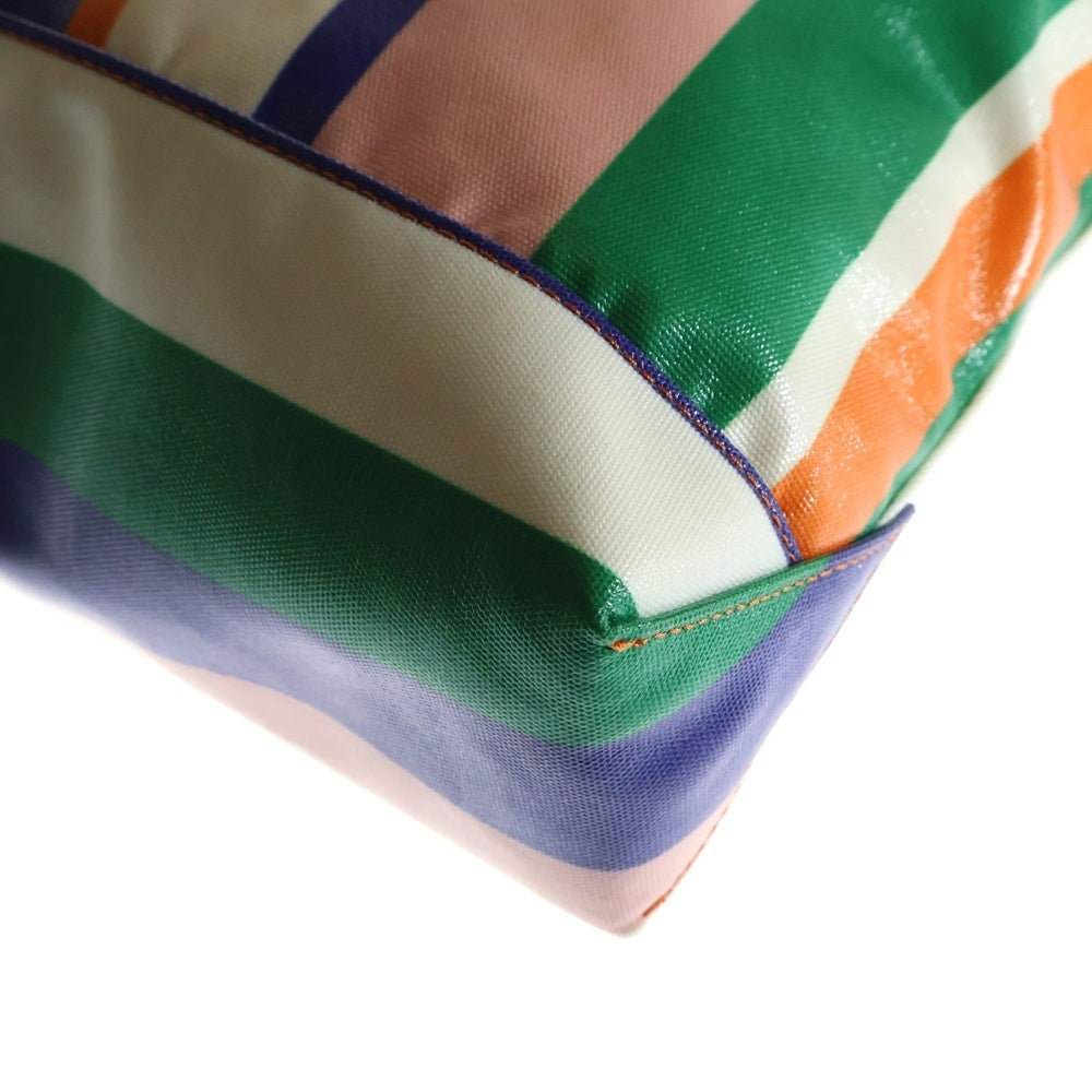 MAISON KITSUNE(メゾンキツネ) Stripe Tote Bag ストライプトートバッグ ショルダーバッグ マルチカラー KU05111WE4006