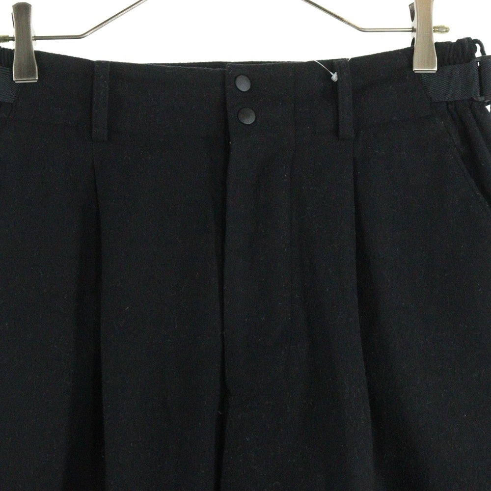 Y-3(ワイスリー) CLASSIC WOOL FLANNEL CUFF PANTS ウールタックパンツ ブラック HB3428