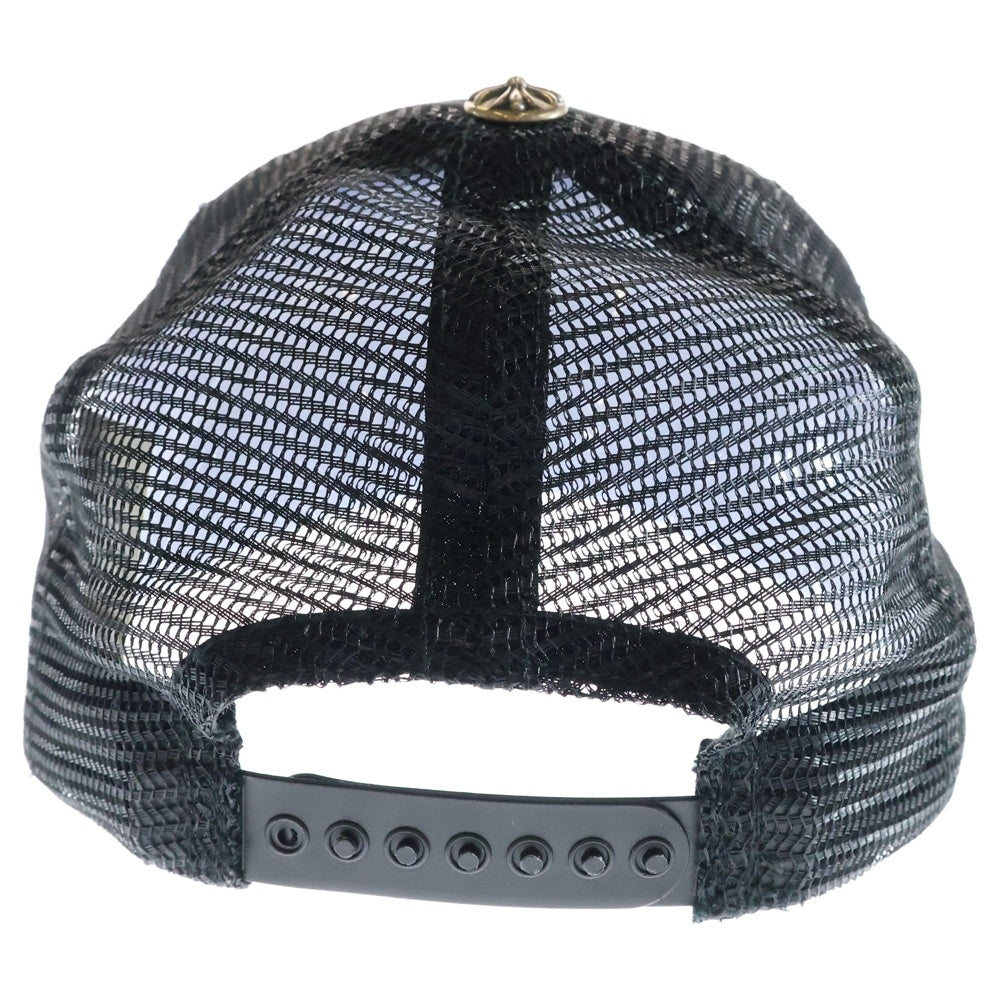 CHROME HEARTS(クロムハーツ) TRUCKER CAP FUCKパッチ メッシュトラッカーキャップ クロスボール付 帽子 ブラック