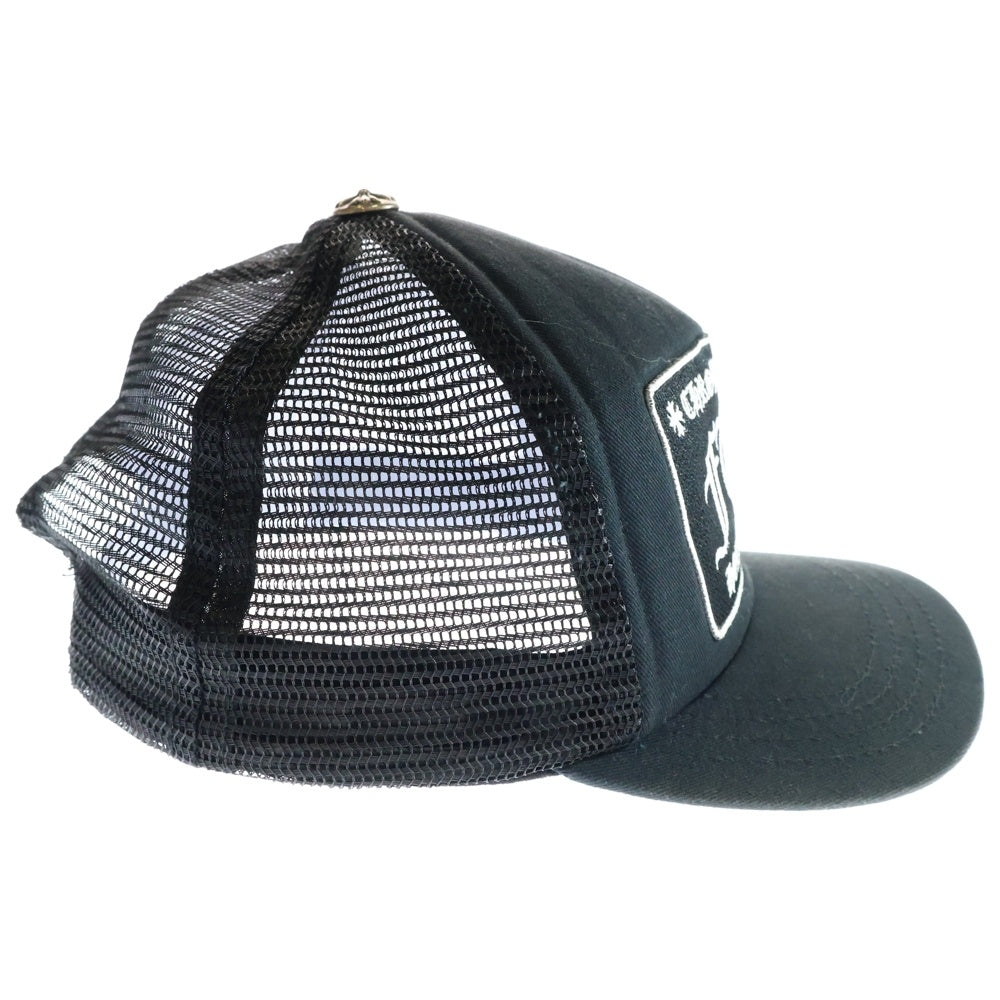 CHROME HEARTS(クロムハーツ) TRUCKER CAP FUCKパッチ メッシュトラッカーキャップ クロスボール付 帽子 ブラック
