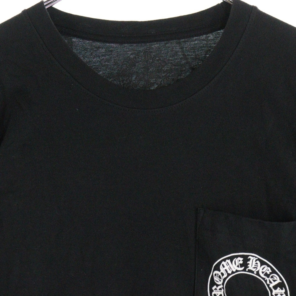 CHROME HEARTS(クロムハーツ) CH L/S T-SHIRT フローラル バックホースシュープリント長袖Tシャツ ロンT ブラック
