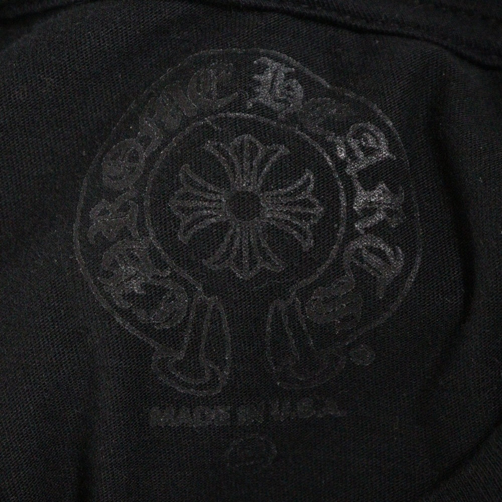 CHROME HEARTS(クロムハーツ) CH L/S T-SHIRT フローラル バックホースシュープリント長袖Tシャツ ロンT ブラック