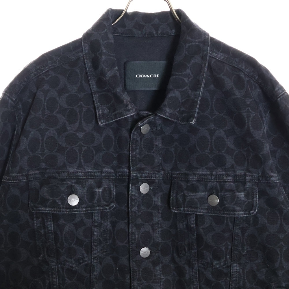 COACH(コーチ) シグネチャー 総柄デニムジャケット ブラック C0918