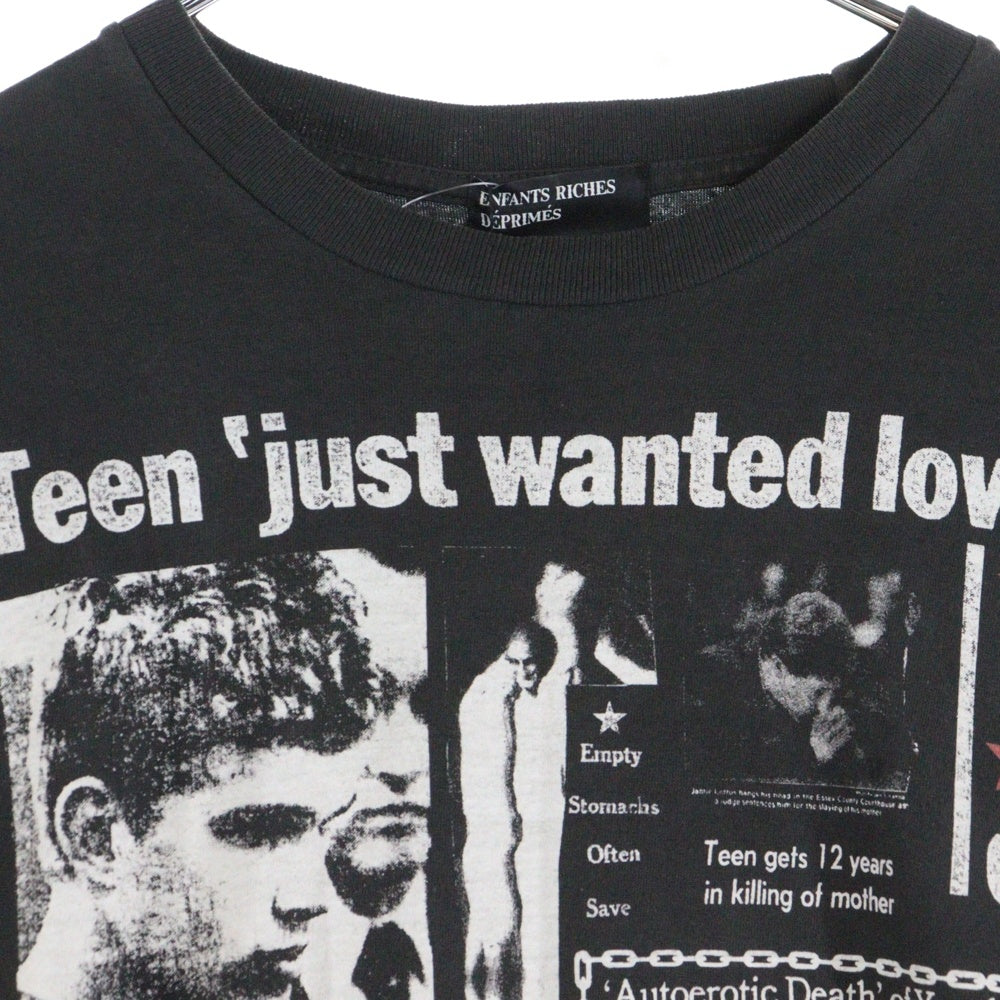 ENFANTS RICHES DEPRIMES(アンファンリッチデプリメ) TEEN JUST WANTED LOVE LS T-SHIRT ティーン ジャスト ウォンテッド ラブ 長袖Tシャツ カットソー ブラック