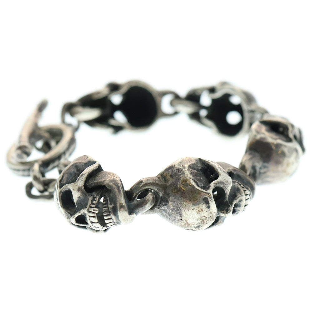 Leathers and Treasures(レザーズアンドトレジャーズ) Small Skull Link Bracelet スモールスカルリンクブレスレット 5Link シルバー