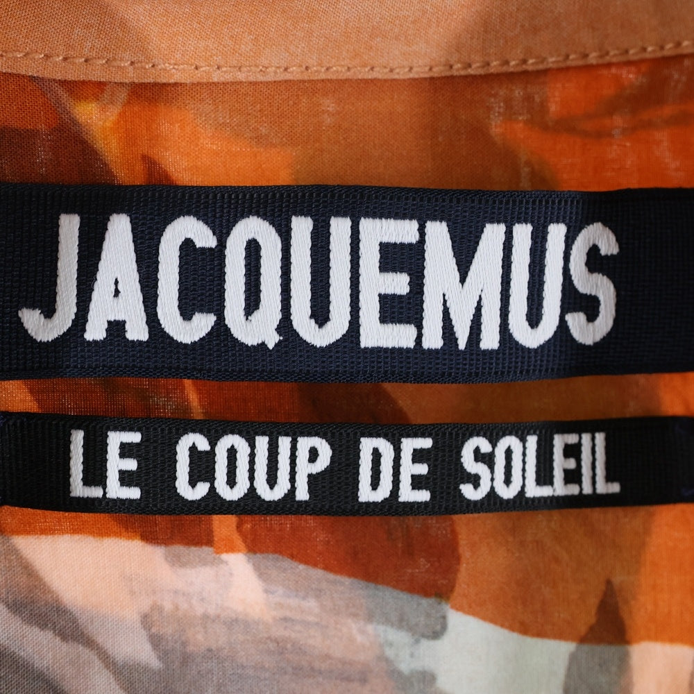 JACQUEMUS(ジャックムス) 総柄 開襟レーヨン半袖シャツ オレンジ