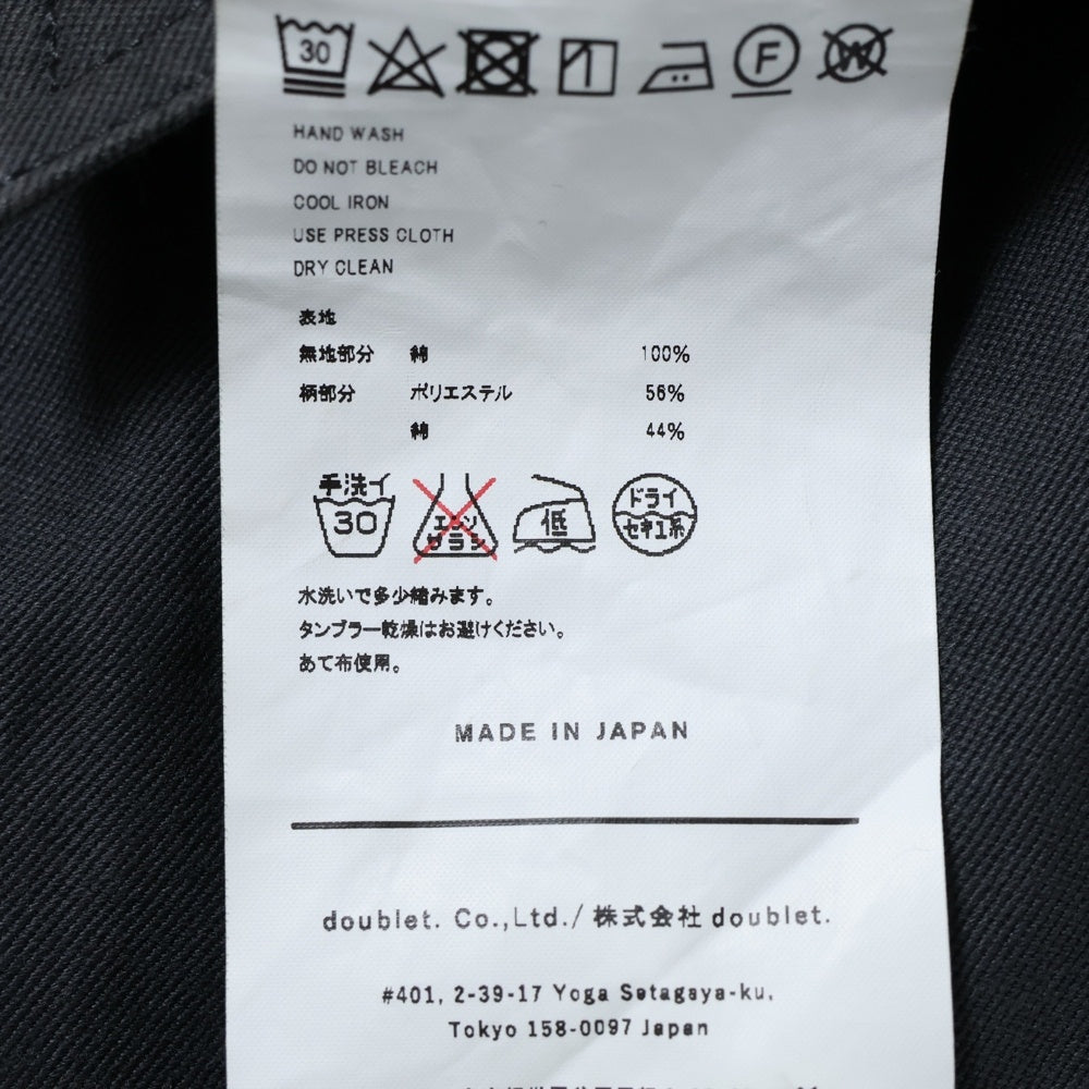 doublet(ダブレット) DEADSTOCK FLASHER JACQUARD SHIRT デッドストックフラッシャー ジャガード長袖シャツ グレー 18SS03Bl61