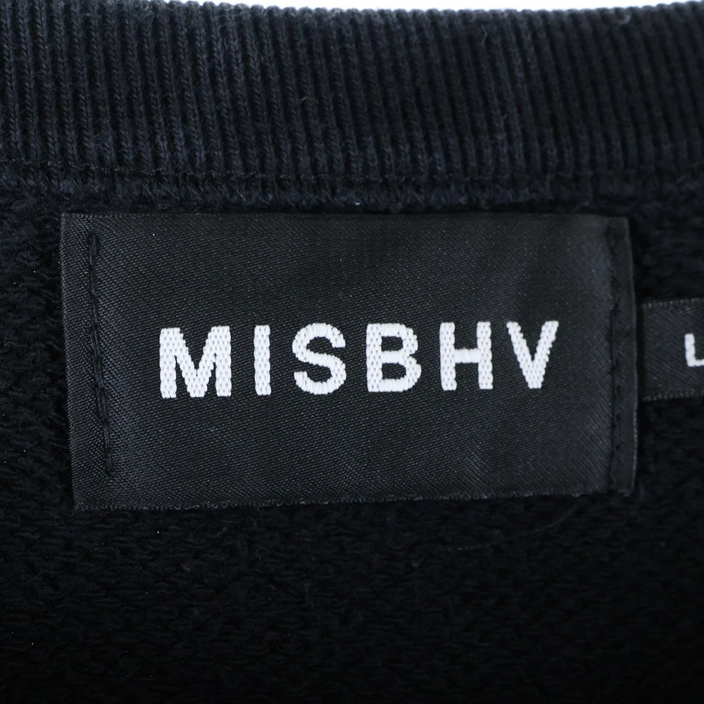 MISBHV(ミスビヘイブ) スタッズ装飾 クルーネックスウェットトレーナー ブラック