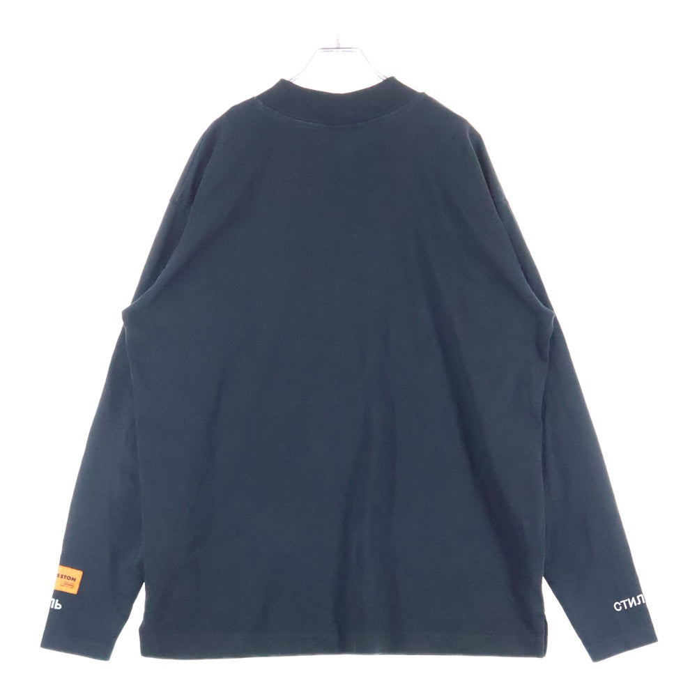 HERON PRESTON(ヘロンプレストン) 18SS STYLE MOCK NECK T-SHIRT モックネック長袖Tシャツ ブラック HMAB001S18600010