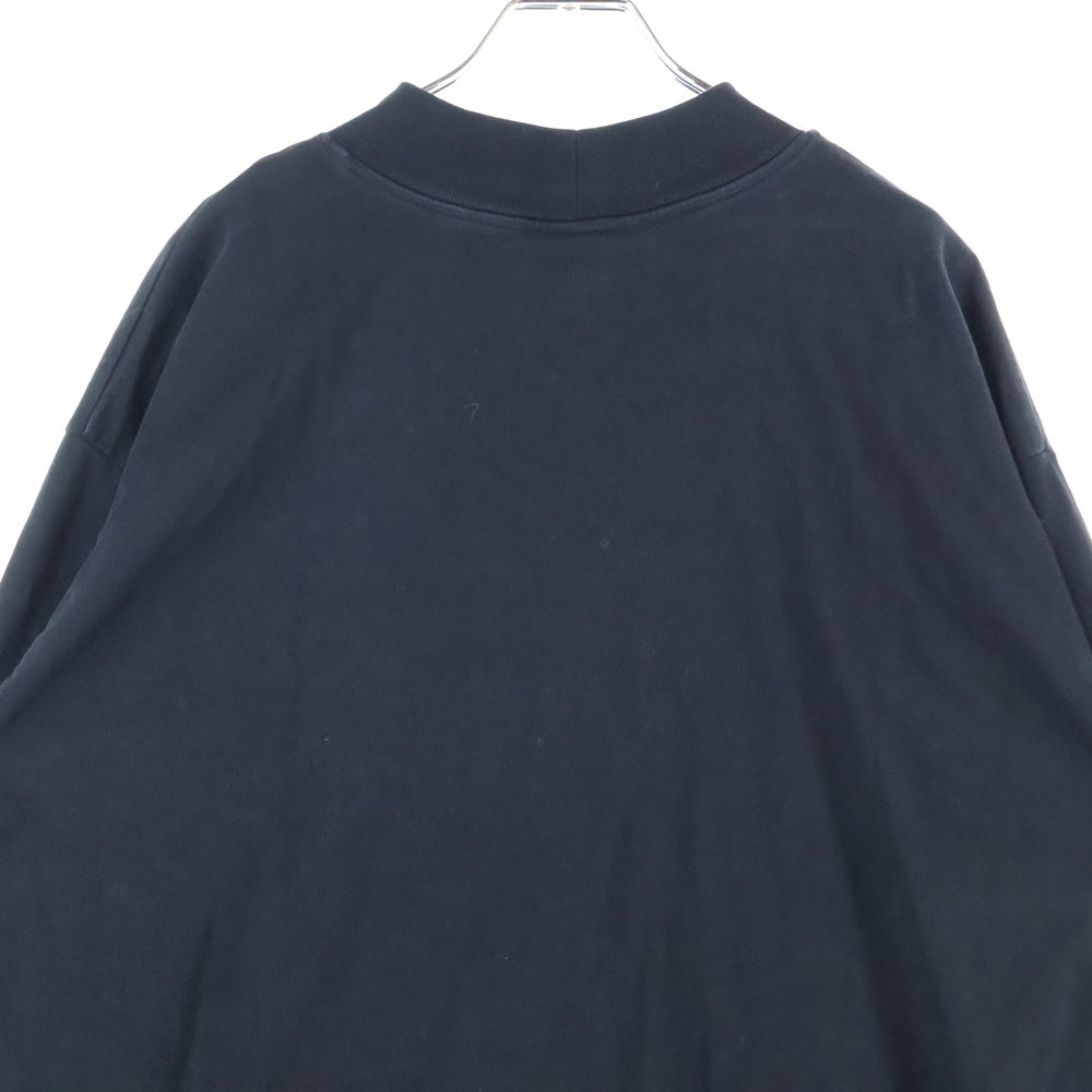HERON PRESTON(ヘロンプレストン) 18SS STYLE MOCK NECK T-SHIRT モックネック長袖Tシャツ ブラック HMAB001S18600010