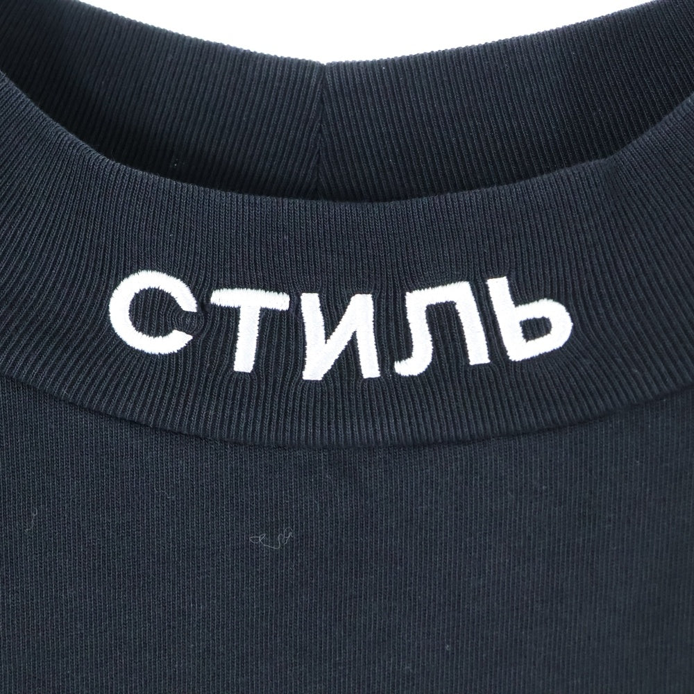 HERON PRESTON(ヘロンプレストン) 18SS STYLE MOCK NECK T-SHIRT モックネック長袖Tシャツ ブラック HMAB001S18600010