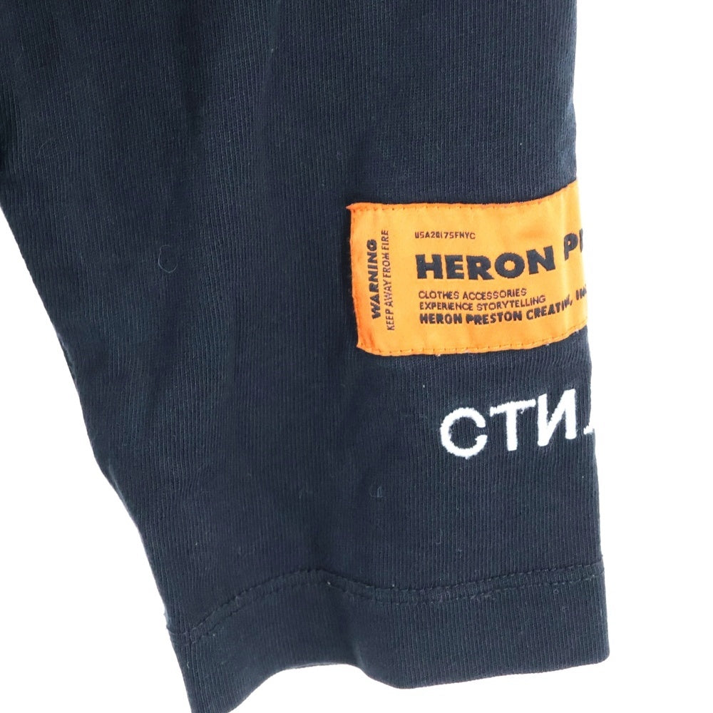 HERON PRESTON(ヘロンプレストン) 18SS STYLE MOCK NECK T-SHIRT モックネック長袖Tシャツ ブラック HMAB001S18600010