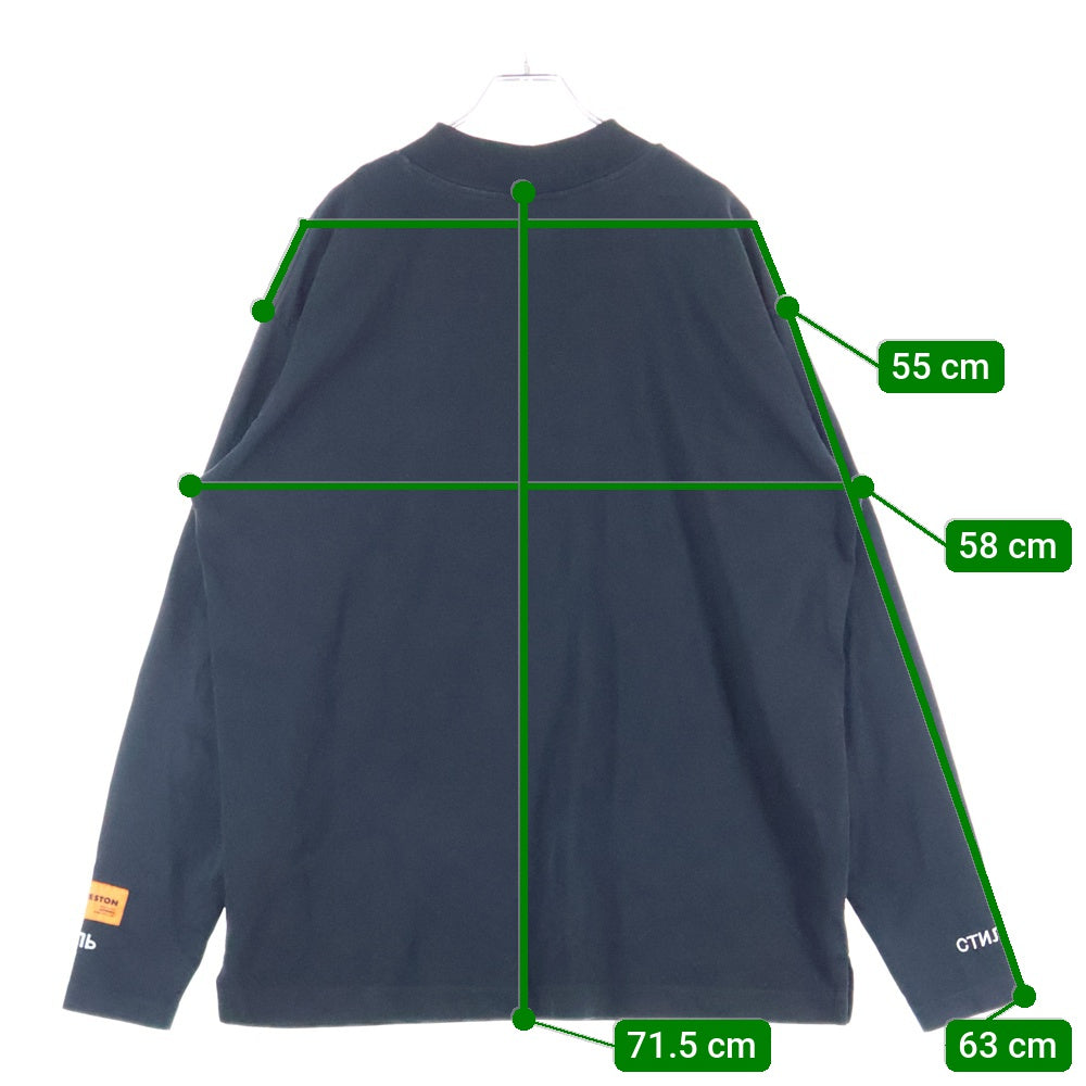 HERON PRESTON(ヘロンプレストン) 18SS STYLE MOCK NECK T-SHIRT モックネック長袖Tシャツ ブラック HMAB001S18600010