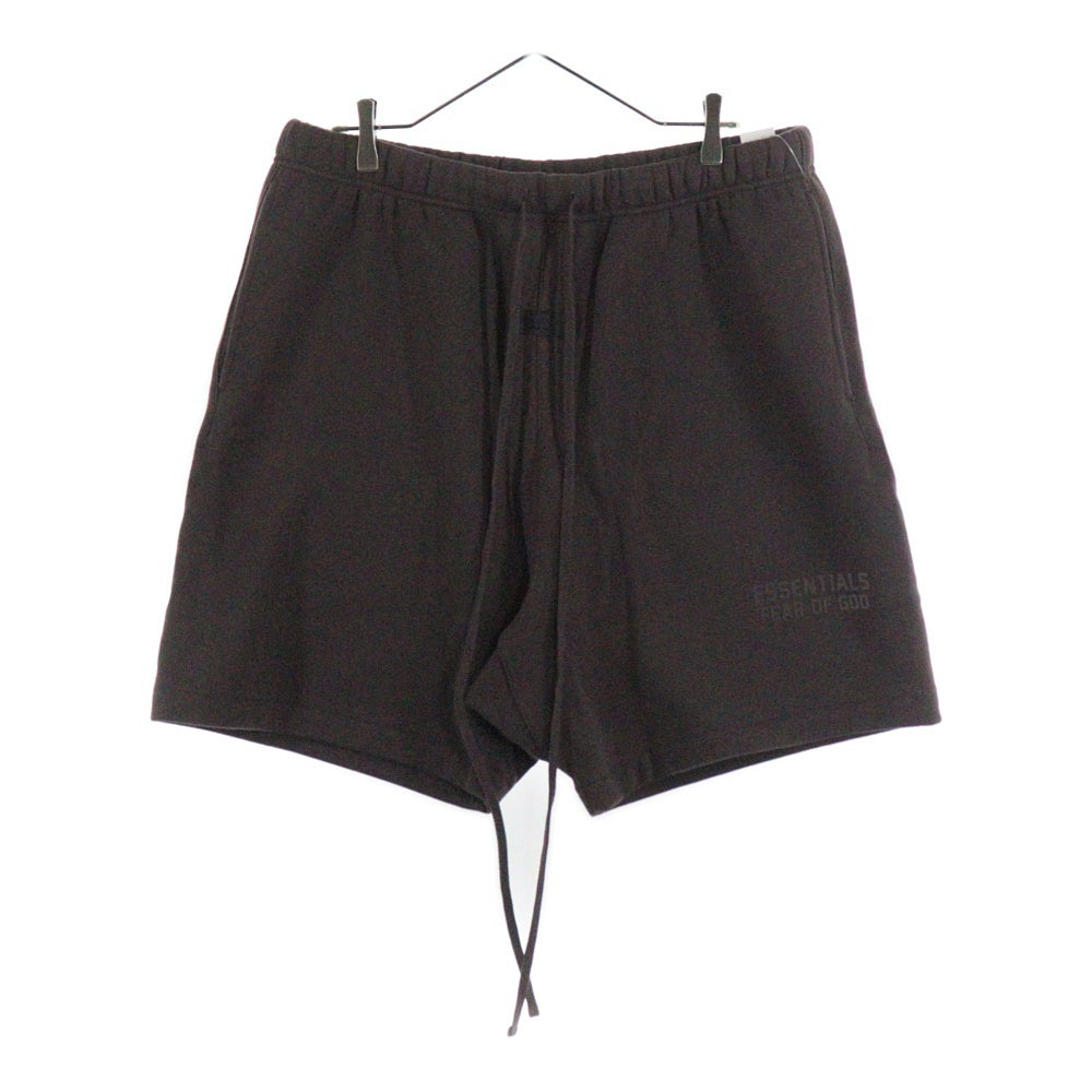 FEAR OF GOD ESSENTIALS(フィアオブゴッド エッセンシャルズ) SHORT PANTS ラバーロゴスウェットハーフパンツ ショーツ ブラウン