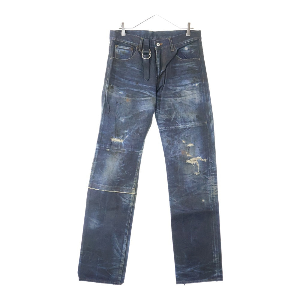 Bill Wall Leather/BWL(ビルウォールレザー) William Wall ウィリアム・ウォール ダメージ加工デニム ストレートデニムパンツ WD0313AW インディゴ
