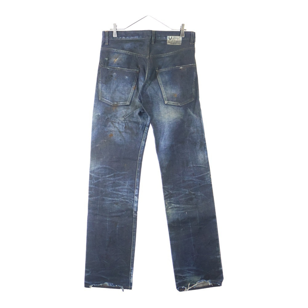 Bill Wall Leather/BWL(ビルウォールレザー) William Wall ウィリアム・ウォール ダメージ加工デニム ストレートデニムパンツ WD0313AW インディゴ