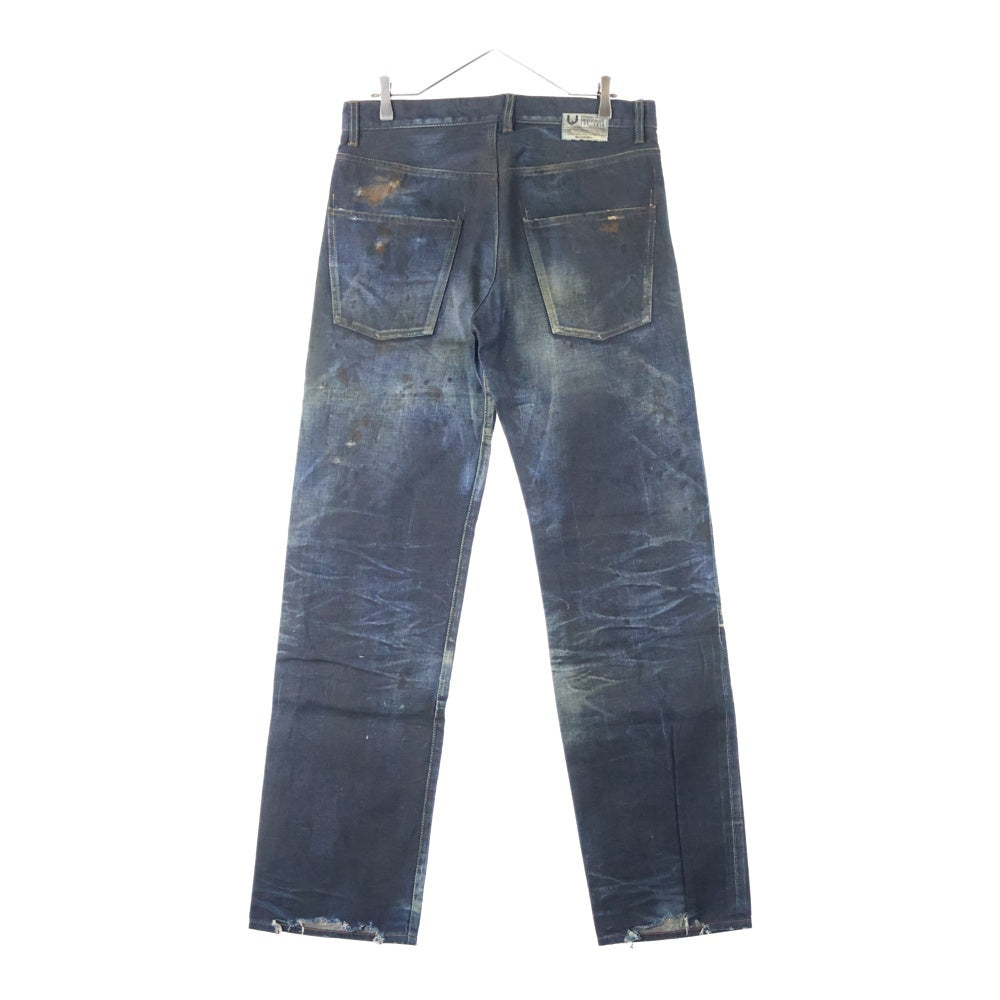 Bill Wall Leather/BWL(ビルウォールレザー) William Wall ウィリアム・ウォール ダメージ加工デニム ストレートデニムパンツ WD0313AW インディゴ