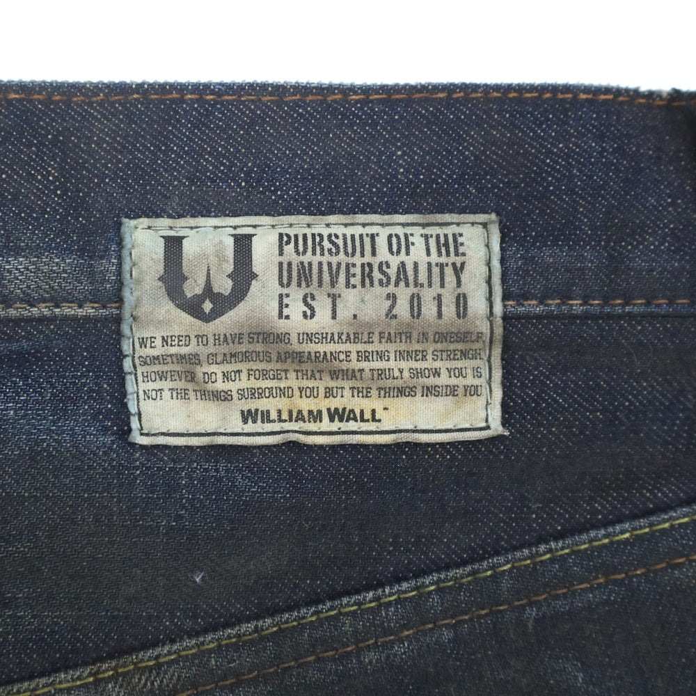 Bill Wall Leather/BWL(ビルウォールレザー) William Wall ウィリアム・ウォール ダメージ加工デニム ストレートデニムパンツ WD0313AW インディゴ