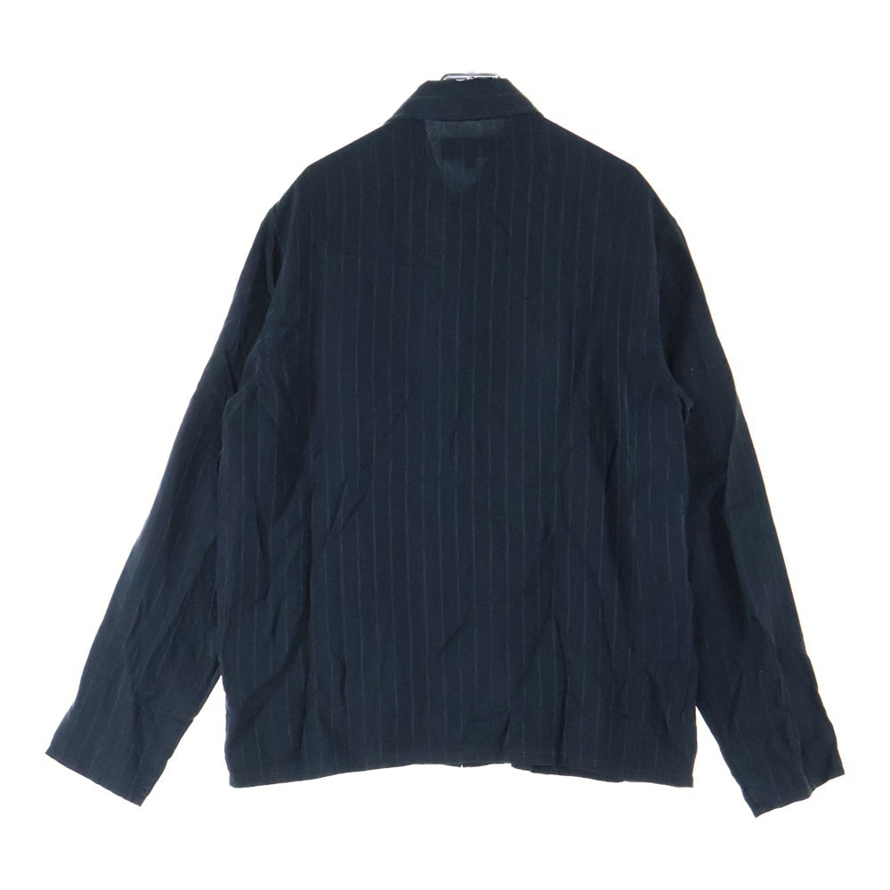 KITH(キス) 25SS Crest Logo Boxy Collared Overshirt クレスト ロゴ ボックス カラー オーバーシャツ シルク混長袖シャツ ブラック