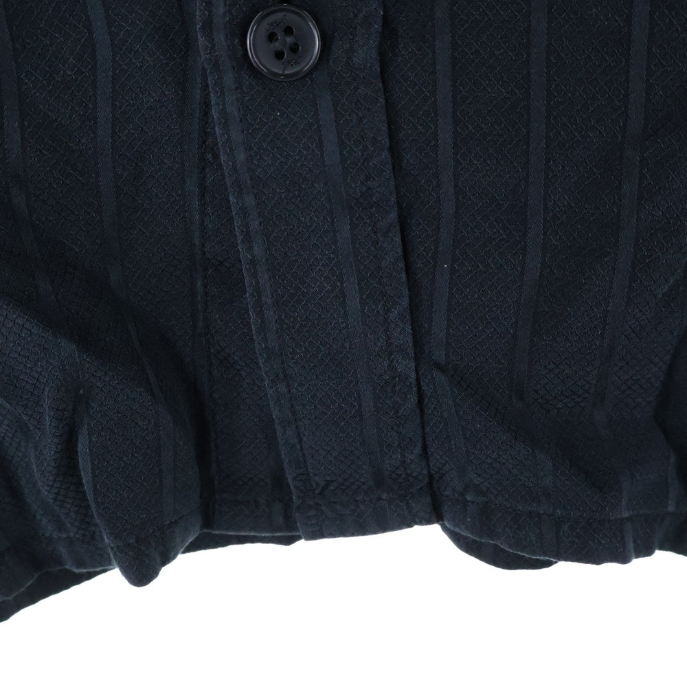 KITH(キス) 25SS Crest Logo Boxy Collared Overshirt クレスト ロゴ ボックス カラー オーバーシャツ シルク混長袖シャツ ブラック