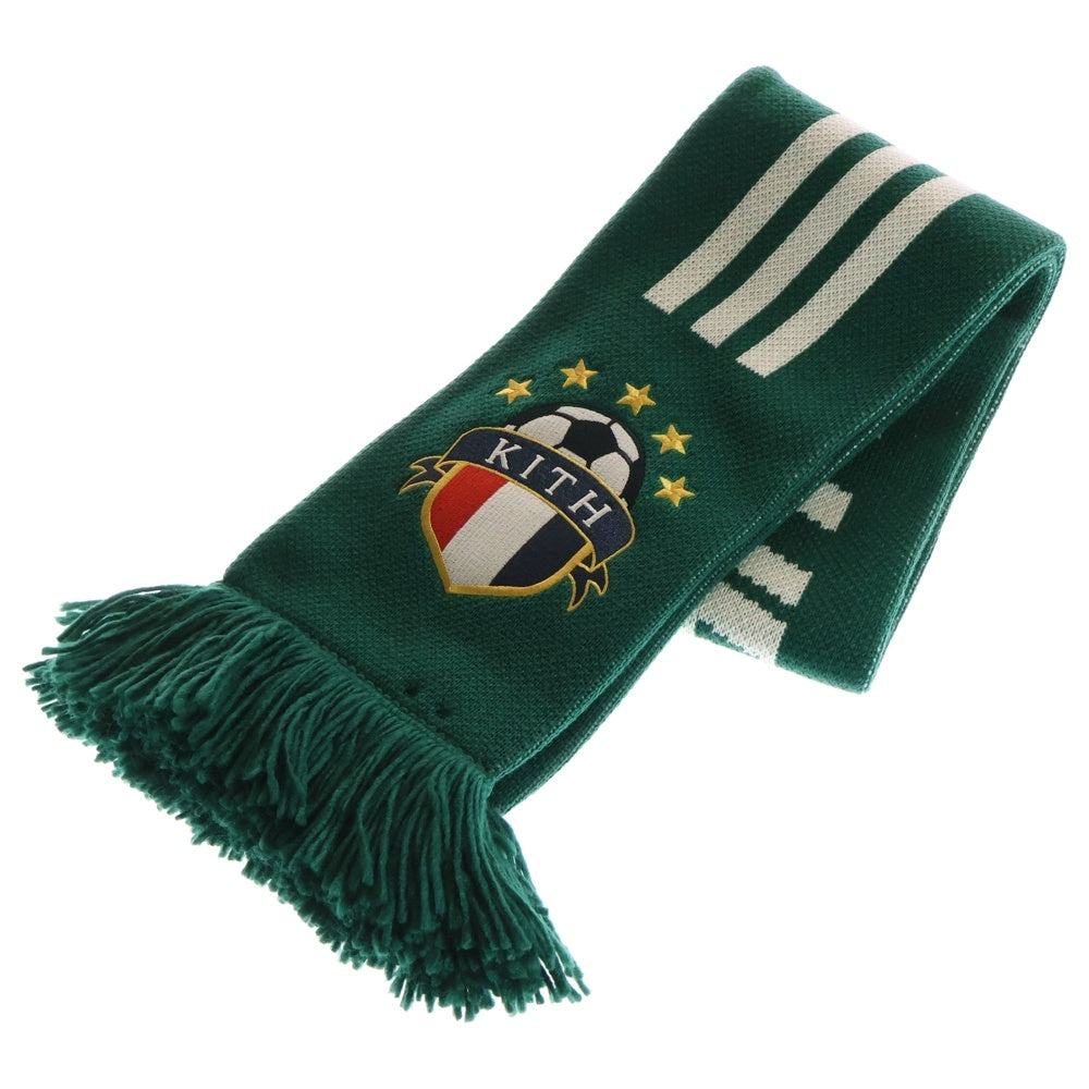 KITH(キス) 25SS adidas Football Scarf アディダス フットボールスカーフ ニットマフラー グリーン JN3603