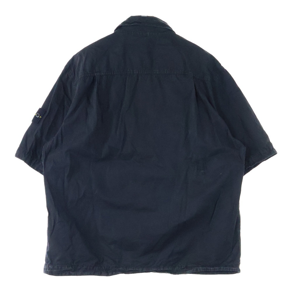 STONE ISLAND(ストーンアイランド) Cotton Canvas Shirt ブラッシュ加工 コットンキャンバスシャツ ブラック K1S151200029 S00WN