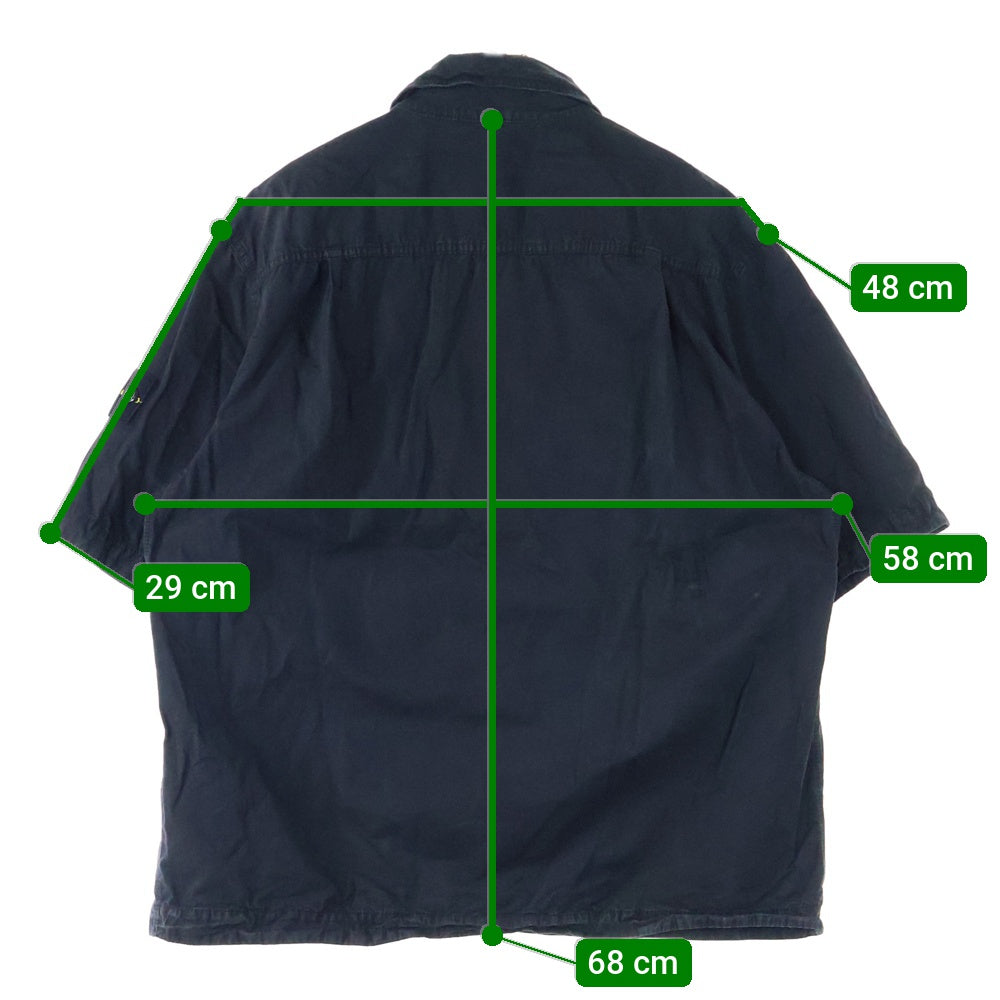 STONE ISLAND(ストーンアイランド) Cotton Canvas Shirt ブラッシュ加工 コットンキャンバスシャツ ブラック K1S151200029 S00WN