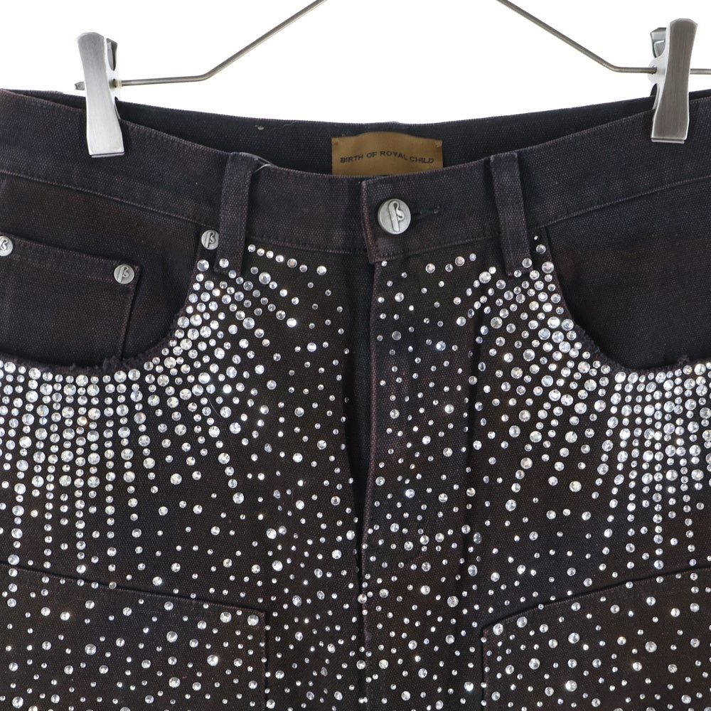 BIRTH OF ROYAL CHILD(バースオブロイヤルチャイルド) 20K DIAMOND JORTS RHINESTONE ダイヤモンド ラインストーン ジョーツ ブラック