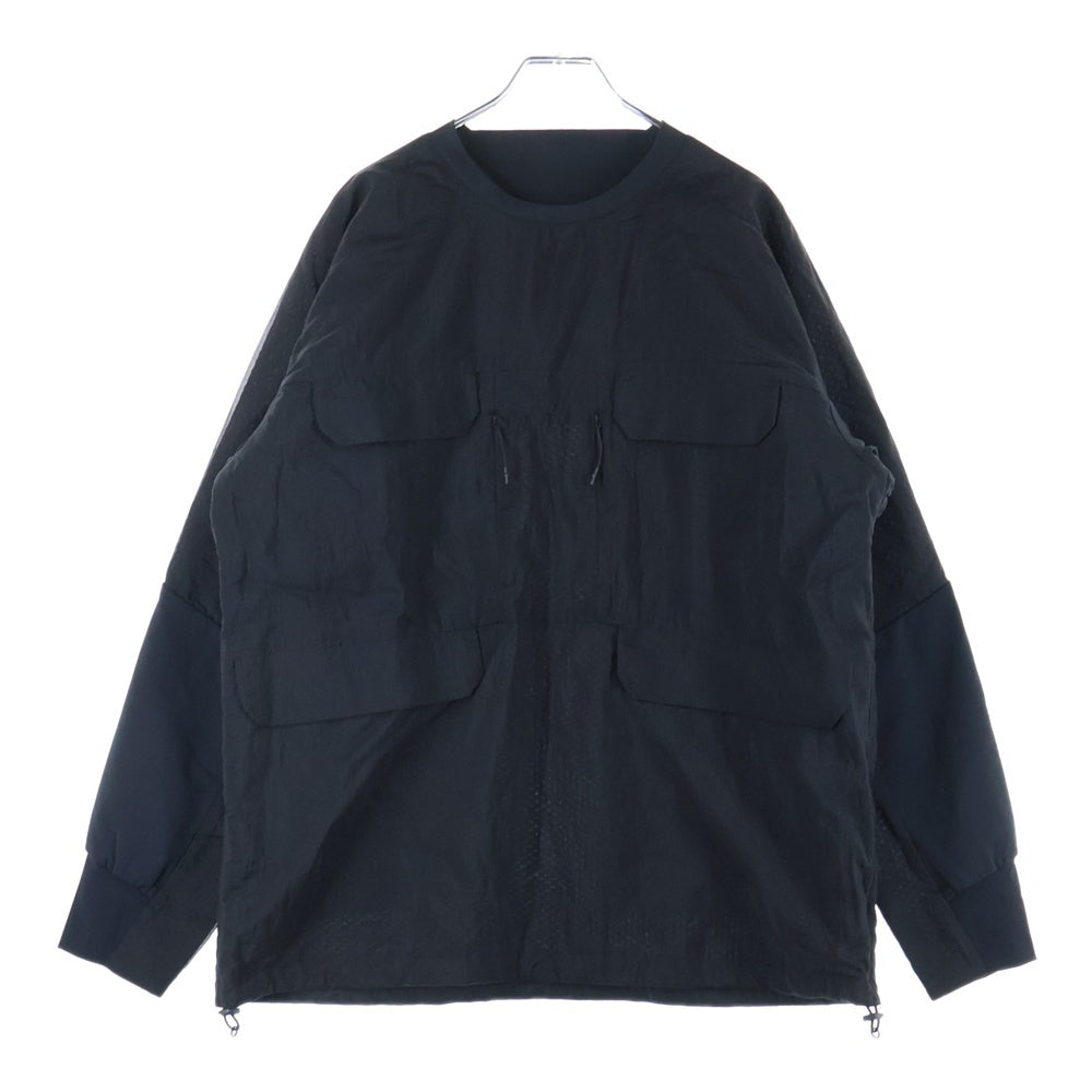 White Mountaineering(ホワイトマウンテニアリング) 22AW NYLON PULLOVER ナイロン プルオーバー 長袖Tシャツ ブラック BK2273103