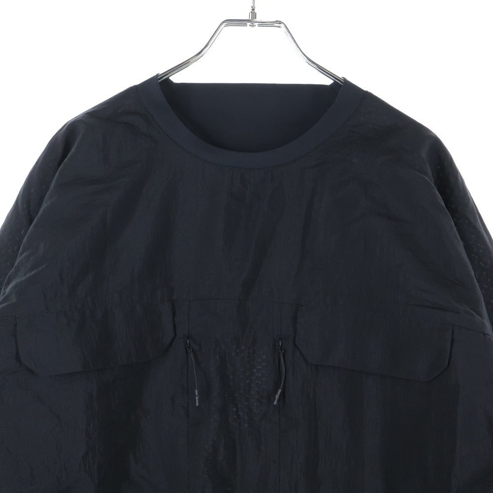 White Mountaineering(ホワイトマウンテニアリング) 22AW NYLON PULLOVER ナイロン プルオーバー 長袖Tシャツ ブラック BK2273103