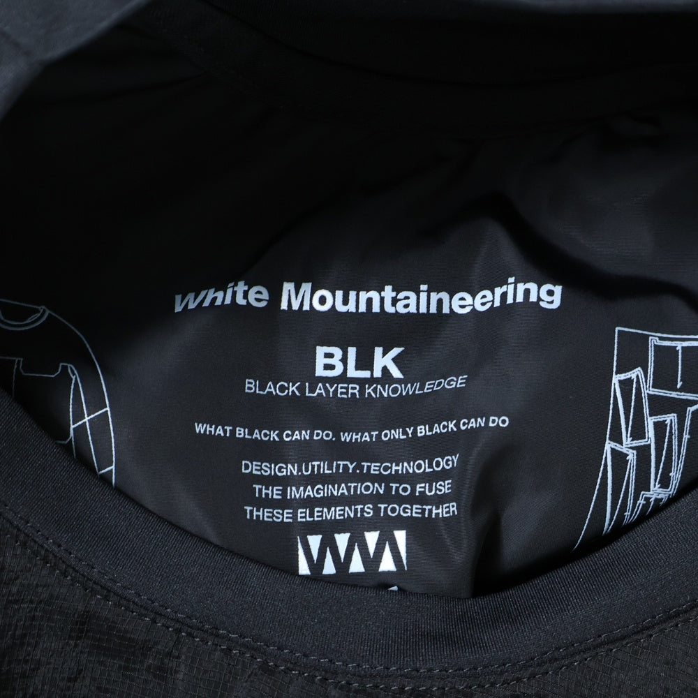 White Mountaineering(ホワイトマウンテニアリング) 22AW NYLON PULLOVER ナイロン プルオーバー 長袖Tシャツ ブラック BK2273103