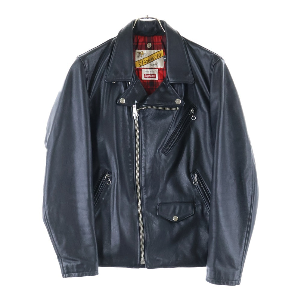 SUPREME(シュプリーム) 14AW ×Schott Perfecto Leather Jacket ショット ダブルライダースジャケット レザージャケット ブラック