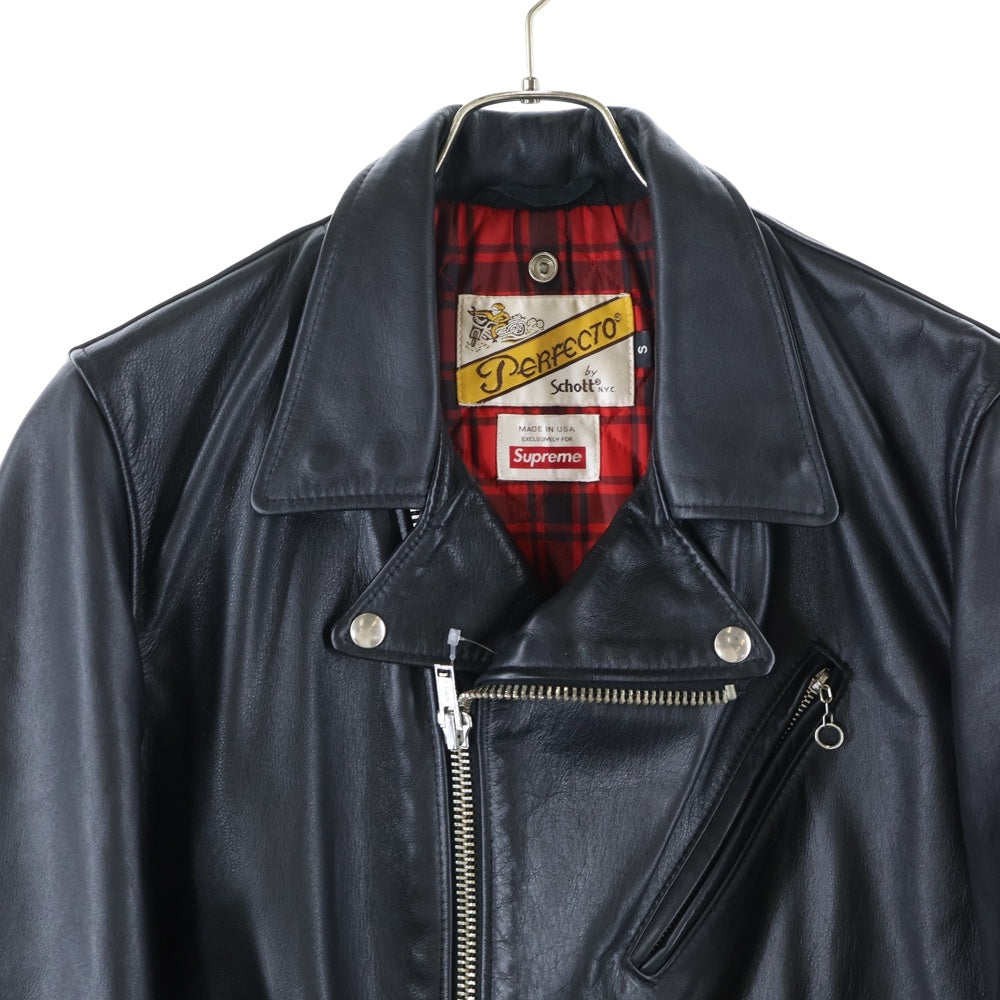 SUPREME(シュプリーム) 14AW ×Schott Perfecto Leather Jacket ショット ダブルライダースジャケット レザージャケット ブラック