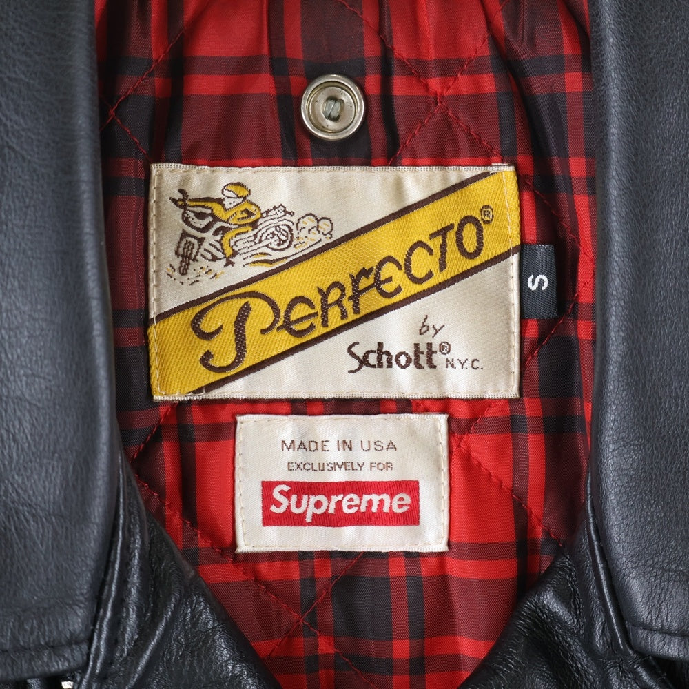 SUPREME(シュプリーム) 14AW ×Schott Perfecto Leather Jacket ショット ダブルライダースジャケット レザージャケット ブラック