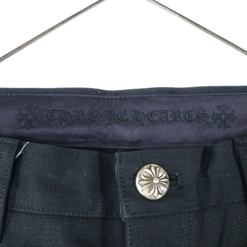 CHROME HEARTS(クロムハーツ) DNN PANTS FLEURKNEE フレアニー デニムパンツ ワイドパンツ ブラック