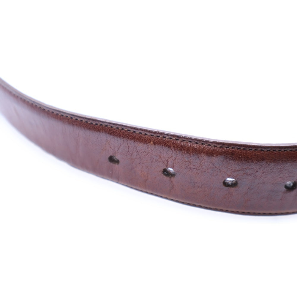 CHROME HEARTS(クロムハーツ) 1.5 STRAP 1.5inchスクロールレーベルリベッツ レザーベルト ブラウン