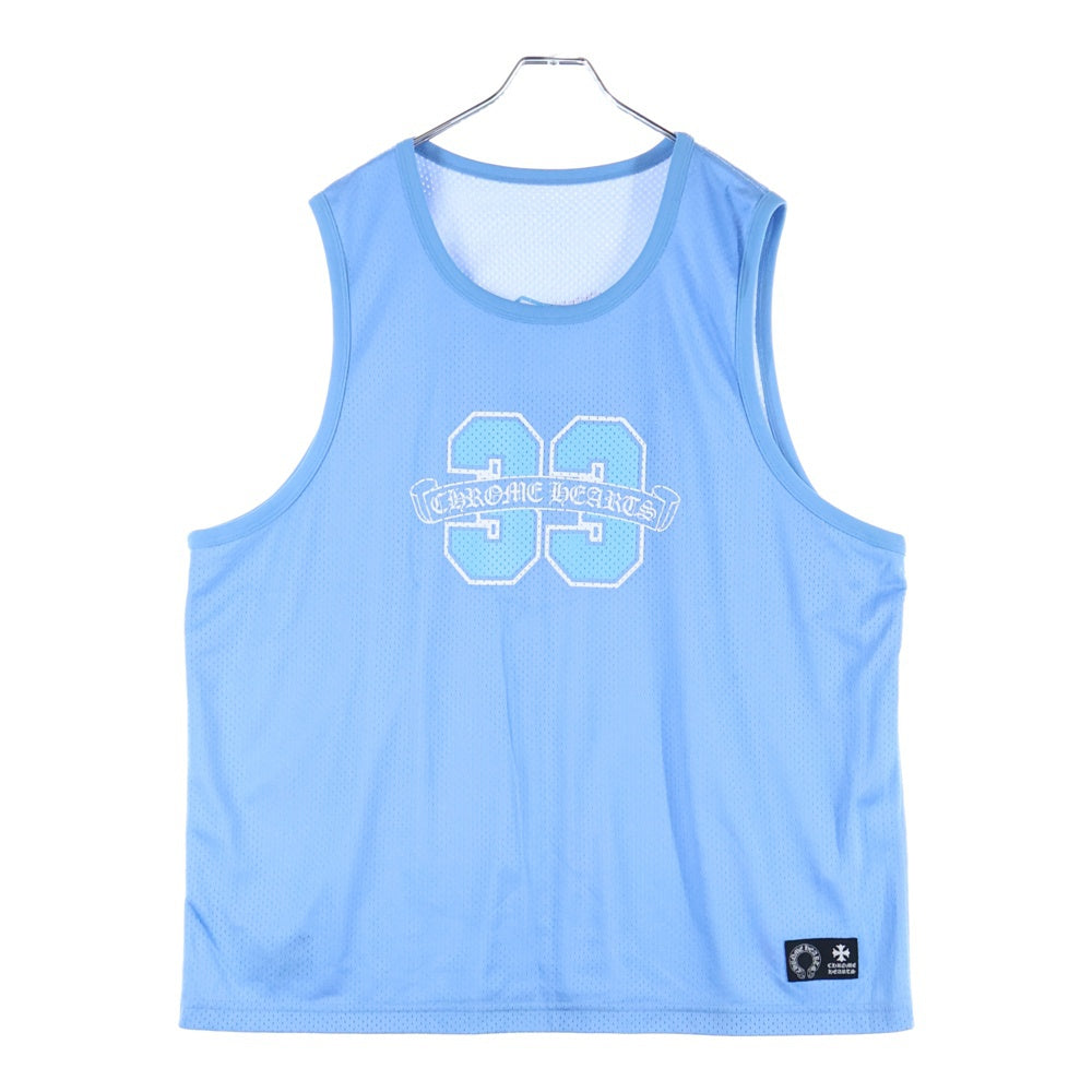 CHROME HEARTS(クロムハーツ) MESH WARM UP JERSEY リバーシブルCHロゴプリントメッシュタンクトップ ブルー