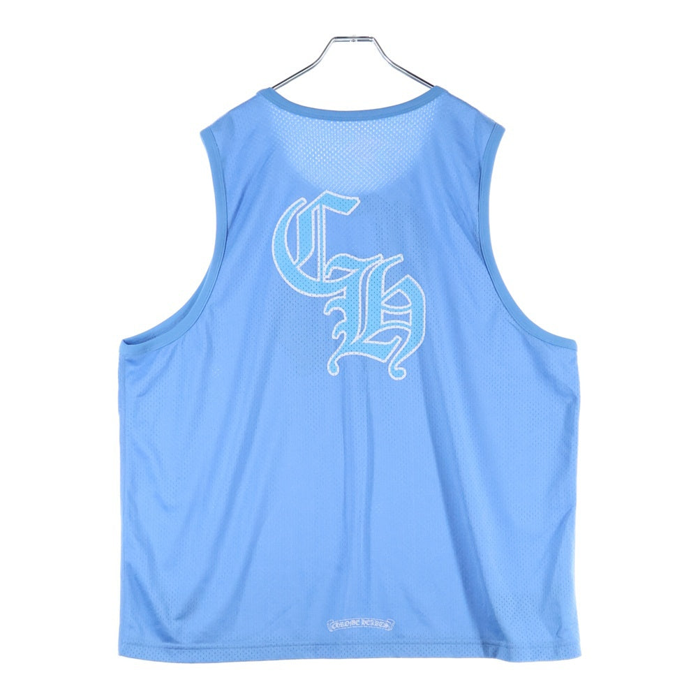 CHROME HEARTS(クロムハーツ) MESH WARM UP JERSEY リバーシブルCHロゴプリントメッシュタンクトップ ブルー