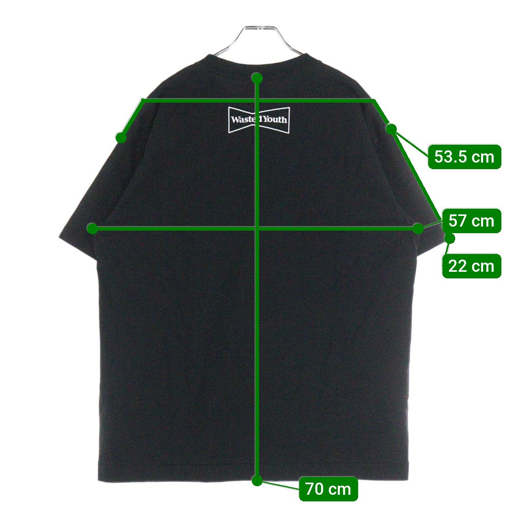 WASTED YOUTH(ウェイステッドユース) SOUND MUSEUM VISION TEE サウンド ミュージアム 半袖Tシャツ ブラック
