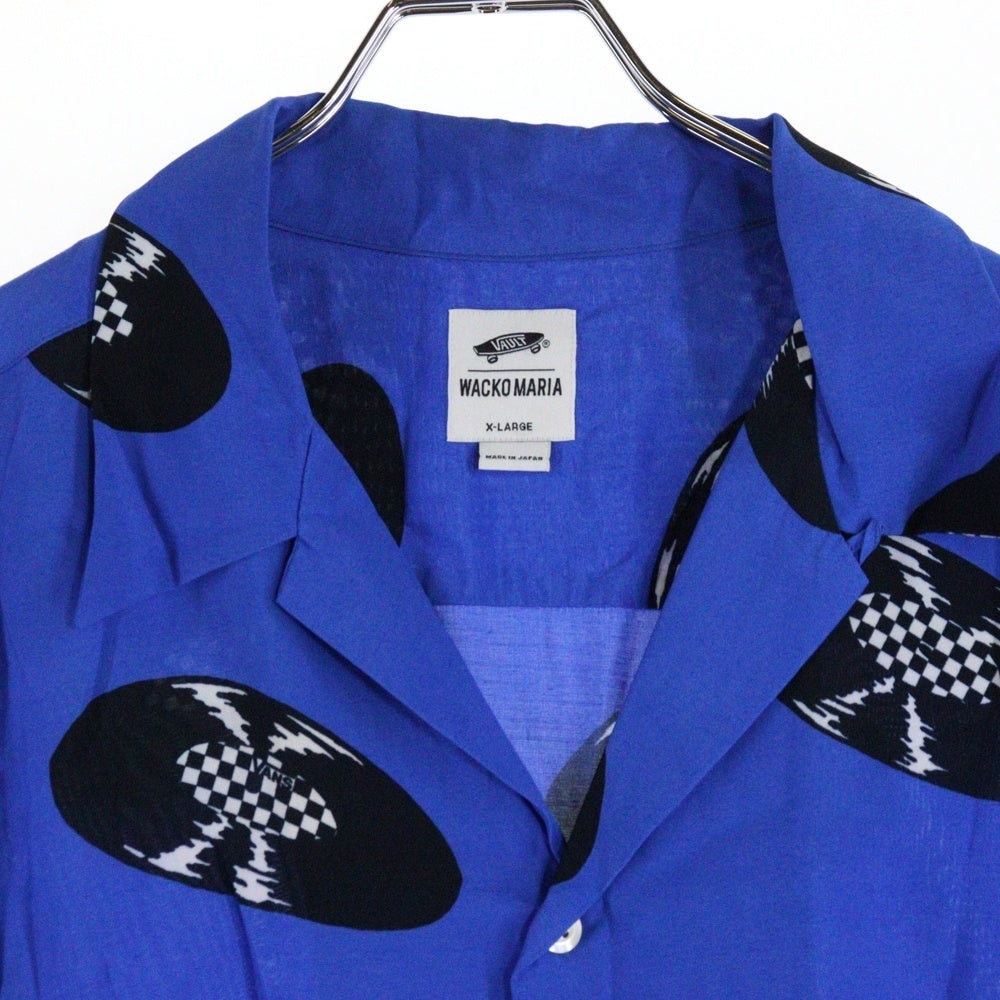WACKO MARIA(ワコマリア) Record Hawaiian Shirt レコード ハワイアン 半袖シャツ ブラック/ブルー