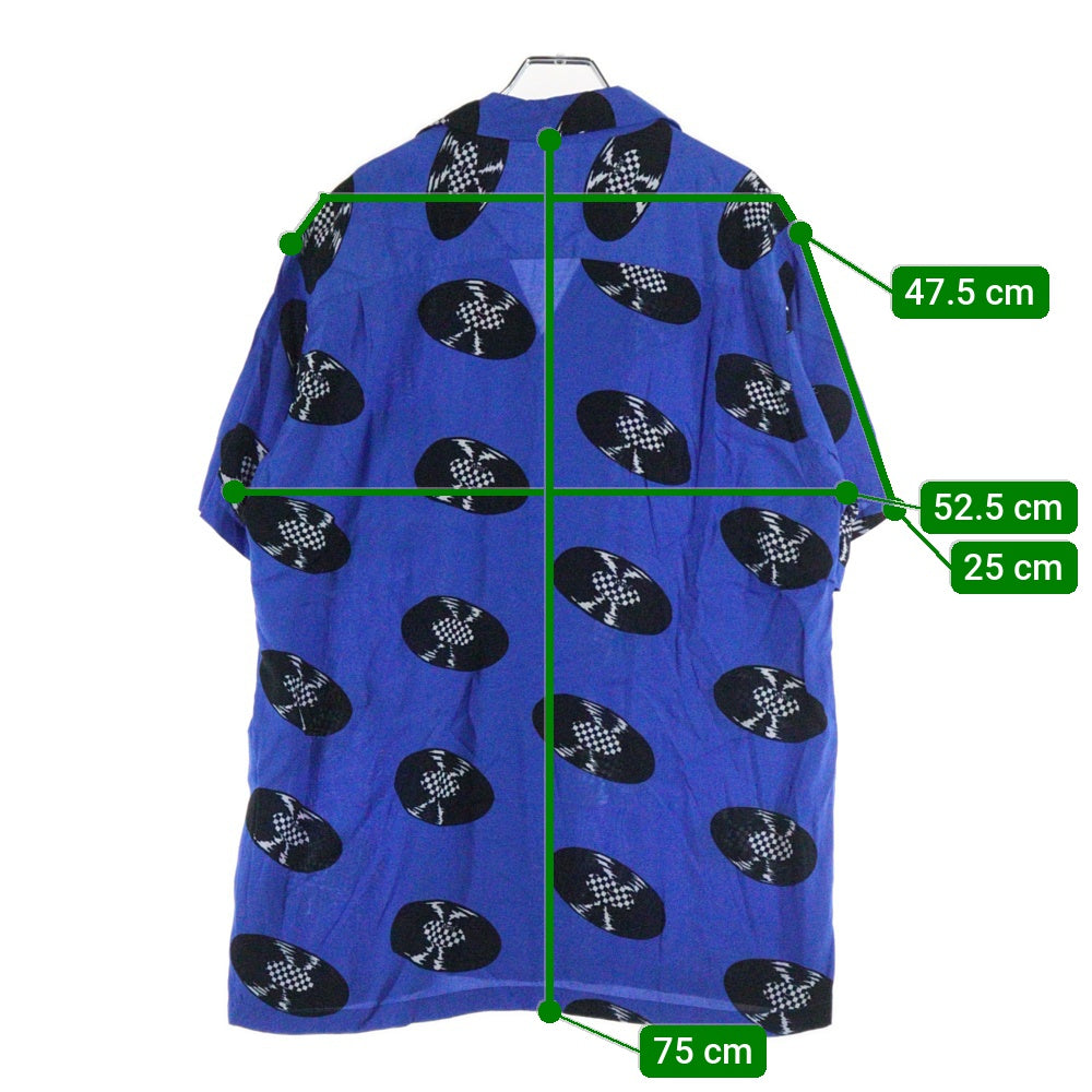 WACKO MARIA(ワコマリア) Record Hawaiian Shirt レコード ハワイアン 半袖シャツ ブラック/ブルー