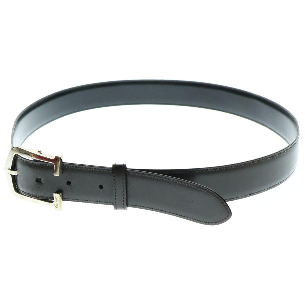 Cartier(カルティエ) C Alonger Leather Belt Cアロンジェ シルバーバックル リバーシブルベルト ブラック/ブラウン