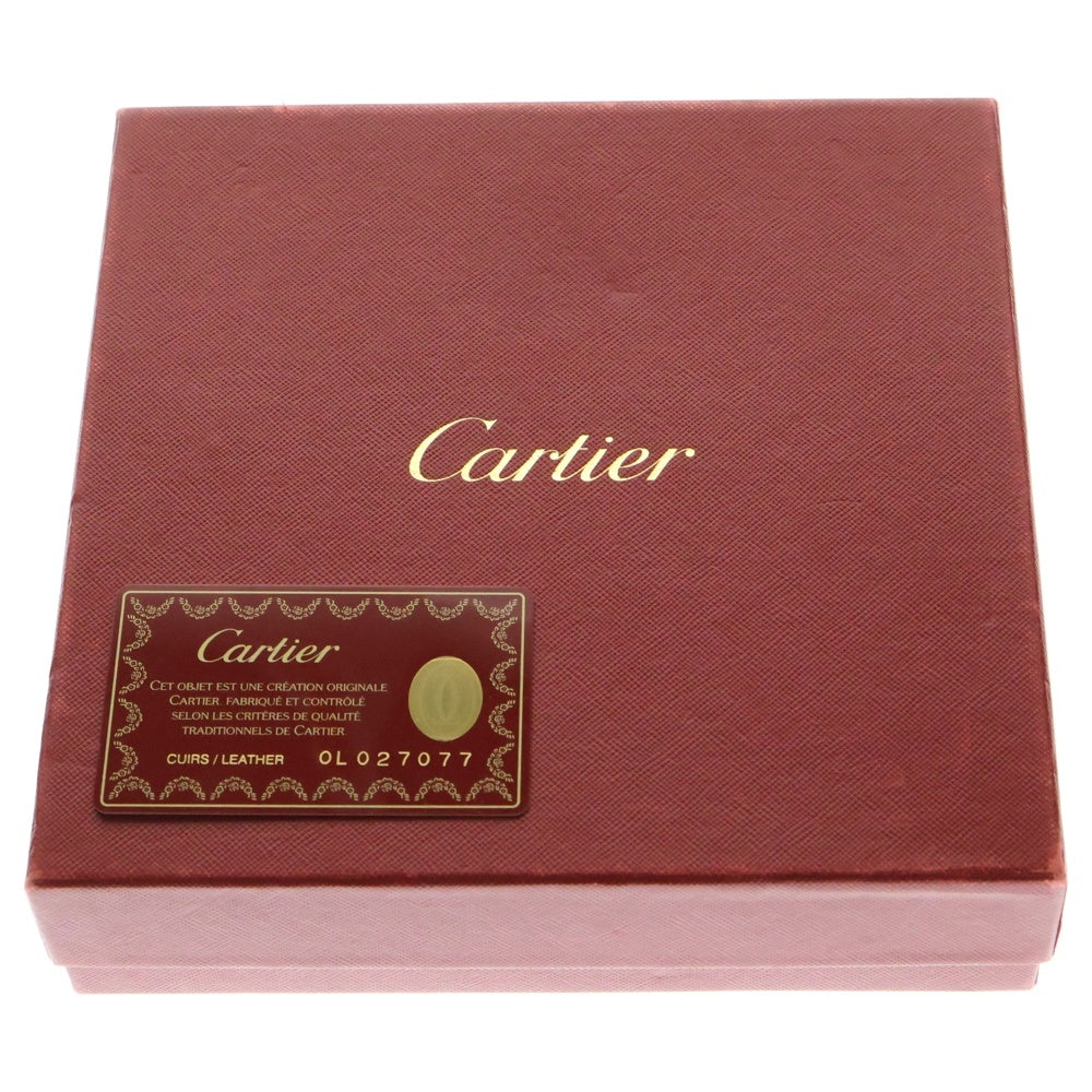 Cartier(カルティエ) C Alonger Leather Belt Cアロンジェ シルバーバックル リバーシブルベルト ブラック/バーガンディ