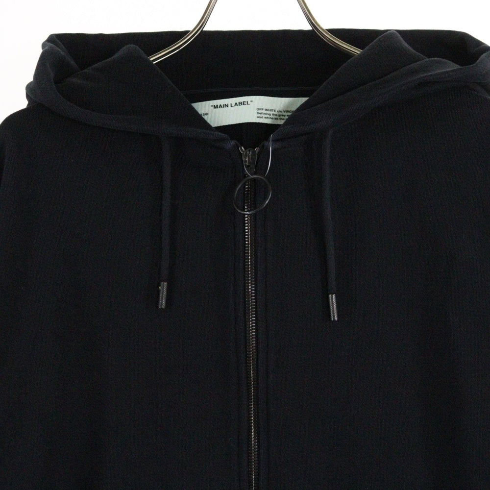 OFF-WHITE(オフホワイト) 18AW Side Band Zip Hoodie ジップアップスウェットパーカー フーディー ブラック OMBB033E18A20001