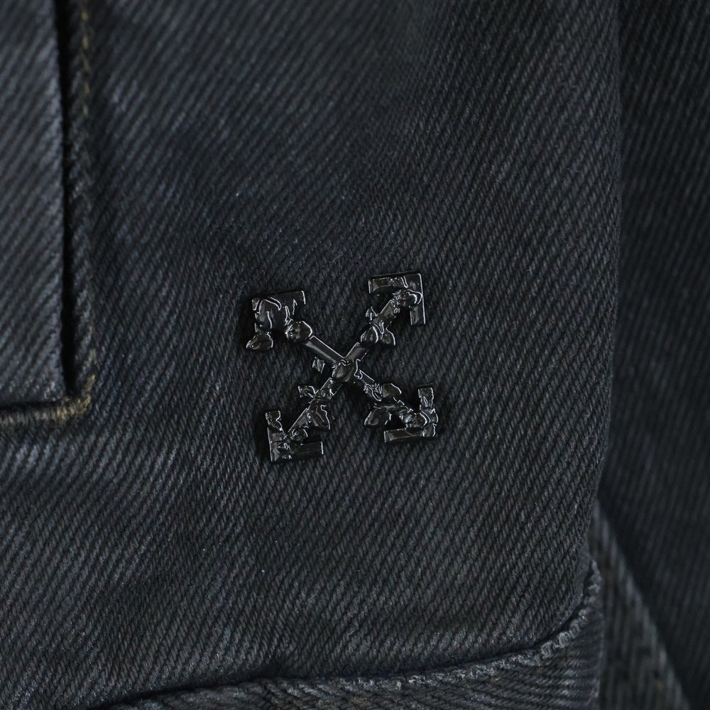 OFF-WHITE(オフホワイト) 20AW Stencil Denim Jacket ステンシル コーティング加工 デニムジャケット ブラック OMYE054E20DEN003