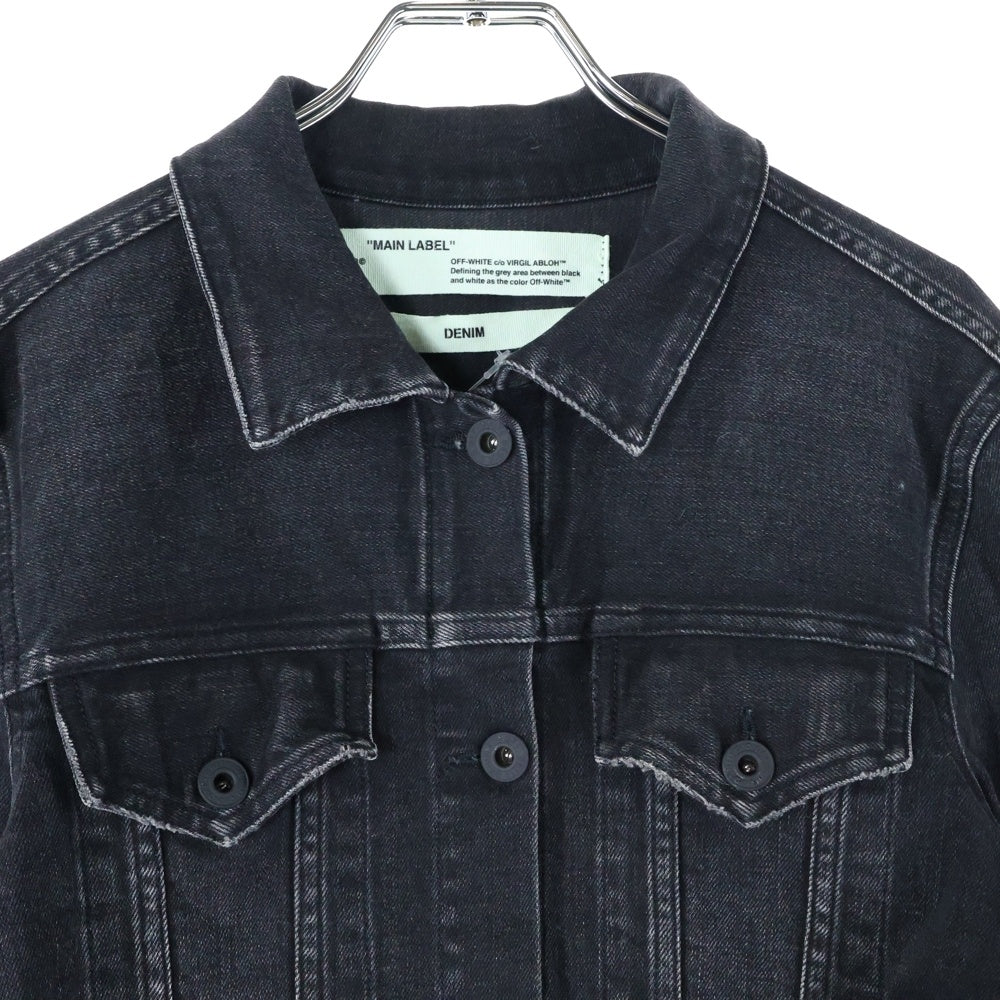 OFF-WHITE(オフホワイト) 17AW Cherry Blossom Diagonal Denim Jacket 花柄刺繍デニムジャケット ブラック OWEA063E17150039